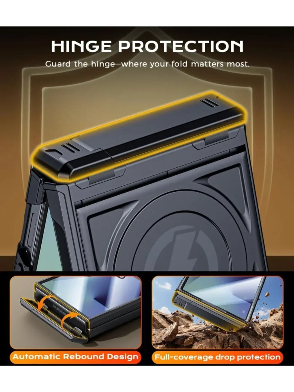 Military Grade Magnetic Case for Galaxy Z Flip 7 - Heavy Duty, Dual Kickstand